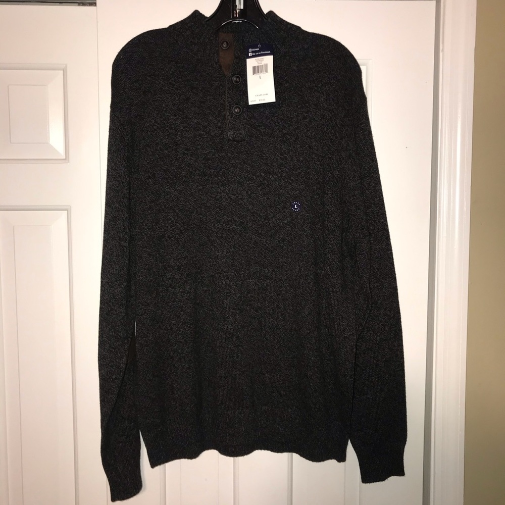 Men’s L Chaps Mockneck button up pullover sweater
